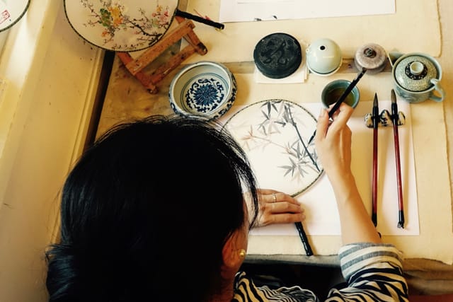 Chinese Silk Fan Painting Workshop - Photo 1 of 5